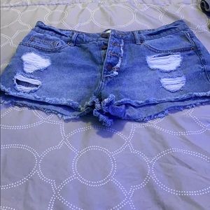 ripped jean shorts